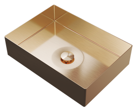 UMYWALKA STALOWA PROSTOKĄT NABLATOWA GOLDEN ROSE ZŁOTA ŁAZIENKA KOREK LAJA