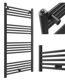 GRZEJNIK ŁAZIENKOWY 60/120cm CZARNY KALORYFER DRABINKOWY NOWOCZESNY PUERTO