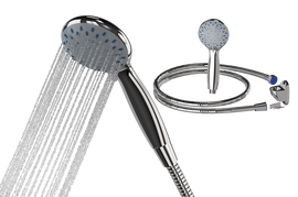 ZESTAW NATRYSKOWY DO ŁAZIENKI PRYSZNICOWY CHROM SŁUCHAWKA WĄŻ UCHWYT PINAKI