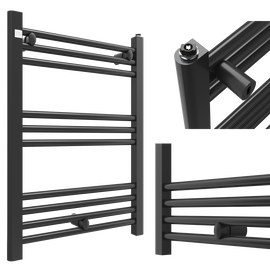 GRZEJNIK ŁAZIENKOWY 50/70 cm CZARNY KALORYFER DRABINKOWY NOWOCZESNY PUERTO