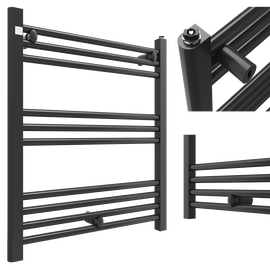 GRZEJNIK ŁAZIENKOWY 60/70cm CZARNY KALORYFER DRABINKOWY NOWOCZESNY PUERTO