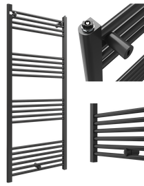 GRZEJNIK ŁAZIENKOWY 60/140cm CZARNY KALORYFER DRABINKOWY NOWOCZESNY PUERTO