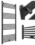 GRZEJNIK ŁAZIENKOWY 60/140cm CZARNY KALORYFER DRABINKOWY NOWOCZESNY PUERTO