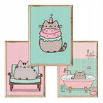 Zestaw 3 plakatów Pusheen A4