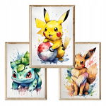 Zestaw 3 plakatów Pokemon A4