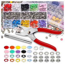 ZESTAW KALETNICZY NAPOWNICA GUZIKARKA NAPY 200SZT guziki zatrzaski szczypce