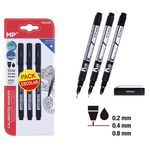 Marker precyzyjny, techniczny 0,2, 0,4, 0,8 mm 3szt czarny