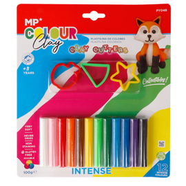 Plastelina INTENSE 12 szt. zawiera szablony MP PY048 65mm