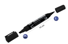 Marker permanentny dwustronny PX40 2.0mm - 5.0mm czarny