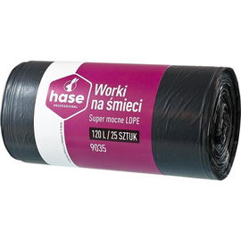Worki na śmieci 120l HASE LDPE 25 szt. czarne