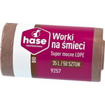 Worki do segregacji 35l BIO HASE SUPER MOCNE 50 szt. brązowe