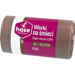 Worki do segregacji 60l BIO HASE SUPER MOCNE 50 szt. brązowe