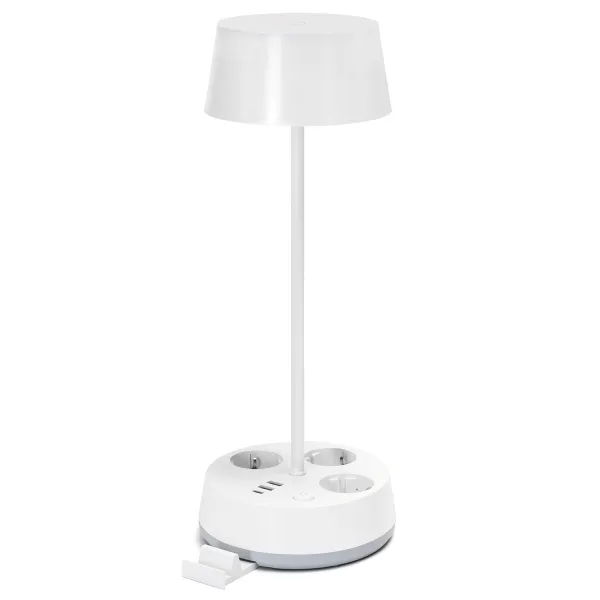 Lampka stołowa LED-4.6W z listwą elektryczną biała 4.6W-3000K/4000K/6500K-450lm