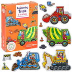 Puzzle Edukacyjne Pojazdy Budowlane Koparka Ładowarka Betoniarka 32 el.