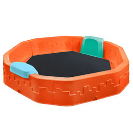 Piaskownica plastikowa 150x150x25cm POMARAŃCZOWA + pokrowiec