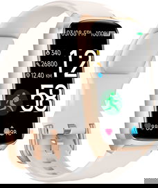 Zegarek  smartwatch Smartband sportowy fitnes beżowy