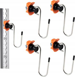 11x hak do szyn lotniczych, pojedyncze okucie, szyny mocujące, montaż