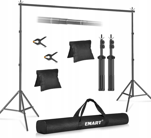 Emart stojak na tło fotograficzne 260x304cm składane + torba + 2 worki