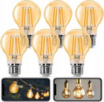Żarówka LED Filament (Bursztynowa) G95 E27 10W 2200K x6