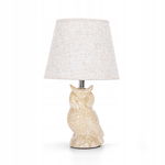 Ceramiczna lampka stołowa nocna sowa beżowa stylowa elegancka