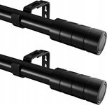 Karnisz do zasłon czarny 110 - 210 cm Qlfyuu