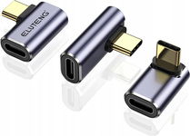 Adapter kątowy USB C 90 stopni Złącze 40 Gb/s 100W 8K 60Hz 3 szt