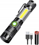 Latarka LED Magnet USB Ładowalna Lumen Wodoodporna
