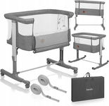 Łóżeczko dostawne + kołyska 3w1 Lionelo LO-AURORA GREY CONCRETE