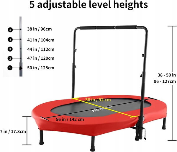 Trampolina ANCHEER dla 2 dzieci, do 100 kg