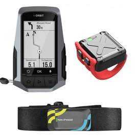 KOMPUTER ROWEROWY NAWIGACJA GPS+ROWEROWY CZUJNIK KADENCJI +PULSOMETR ZESTAW