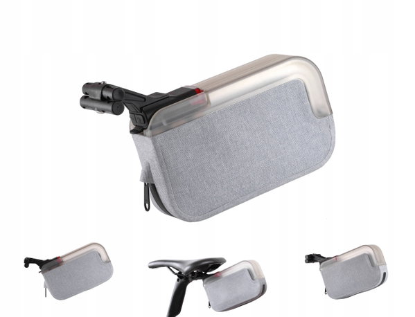 LUMIS-G Torba Rowerowa Podsiodłowa 2w1 z Wbudowaną Lampą LED USB-C Grey