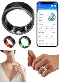 Smart Ring Inteligentny Pierścionek Tytanowy CGM Cukier HR Tętno Rozmiar 13