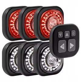 Helios Kierunkowskazy LED 6szt Lampki Tył Przód Hulajnoga Rower Bluetooth