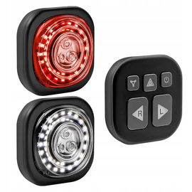 Helios Kierunkowskazy LED 2szt Lampki Tył Przód Hulajnoga Rower Bluetooth