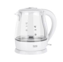 CZAJNIK ELEKTRYCZNY TEESA, SZKLANY, 1650 W, BIAŁY, 1 L