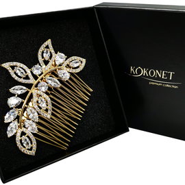 Grzebyk ślubny ZŁOTY wysoka jakość wesele rustic