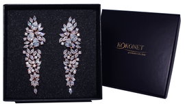 kolczyki różowe złoto ŚLUBNE CYRKONIE SWAROVSKI