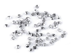 KORALIKI SZLIFOWANE SREBRNO-TRANSPARENTNE 3MM 20SZT