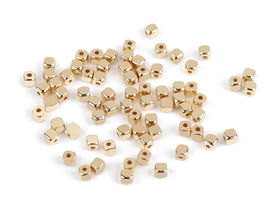 KOSTKI MINI DO BRANSOLETEK HANDMADE DIY DEKOR JASNY ZŁOTY 6X6MM 30SZT