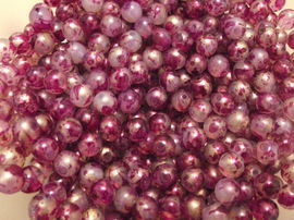 KULE PLASTIK KAMIENNE FUKSJA 8MM 20SZT