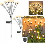 2SZT LAMPKI OGRODOWE SOLARNE WBIJANE FIREFLY SWING KULKI 10LED Z CZUJNIKIEM