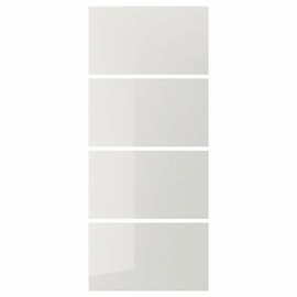 4 panele do ramy drzwi przesuwanych IKEA HOKKSUND, połysk jasnoszary, 75x201 cm