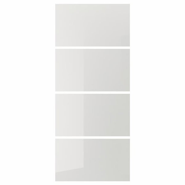 4 panele do ramy drzwi przesuwanych IKEA HOKKSUND, połysk jasnoszary, 100x201 cm