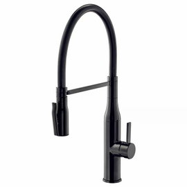 bateria kuchenna IKEA TOLLSJON ze spryskiwaczem, czarny metal polerowany