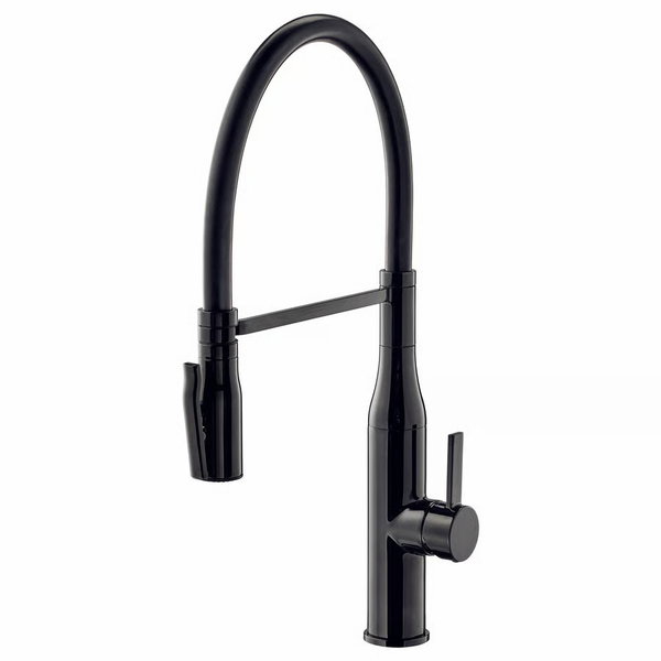 bateria kuchenna IKEA TOLLSJON ze spryskiwaczem, czarny metal polerowany