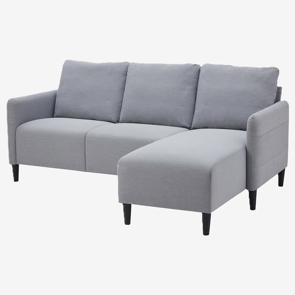 sofa ANGERSBY 3-osobowa z szezlongiem/Knisa jasnoszara