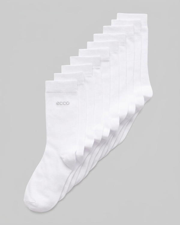 skarpetki ECCO Classic Mid Cut 5-pack, średniej długości, biały, EU 43-46