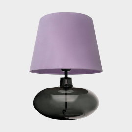 Lampa stołowa SAWA VELVET NEW, Fiołkowa welur, przydymiona podstawa / szkło