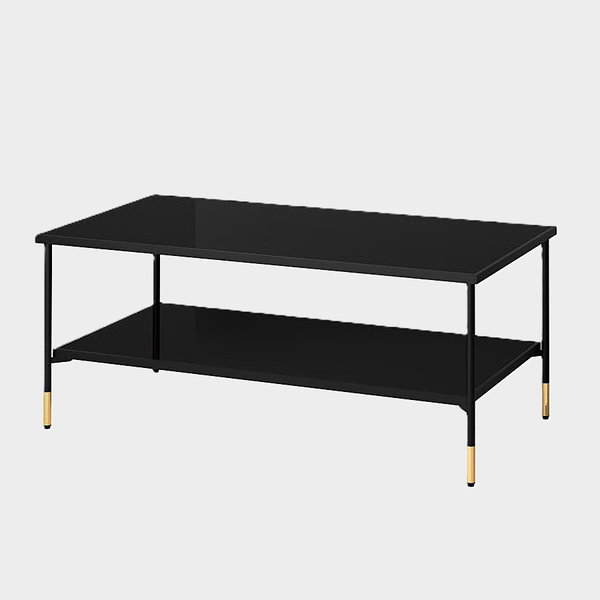 stolik IKEA ASPEROD, stolik kawowy, czarny / szkło czarne, 115x58x47 cm