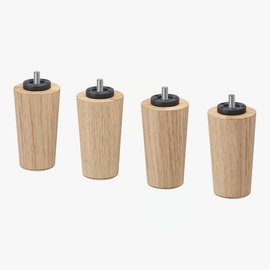 Akcesoria meblowe do łóżka, IKEA BRYNILEN noga, dąb - 4 szt., 10 cm
